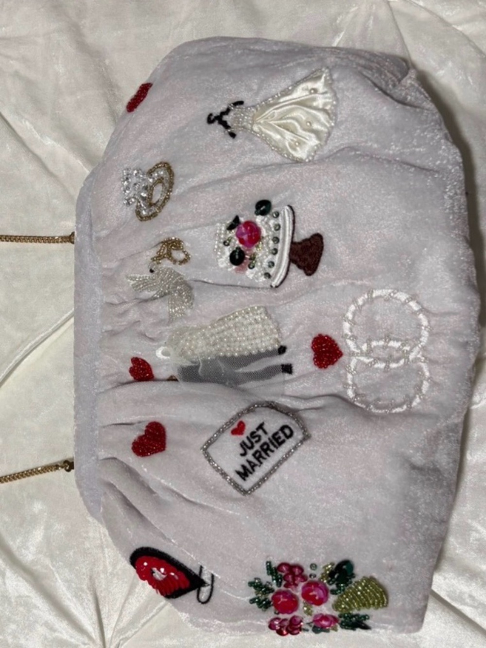 Embellished Wedding-Themed Shoulder Bag